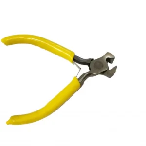 Ändavbitare med gula gummihandtag för klippning av tråd vid biodling och ramtrådning.