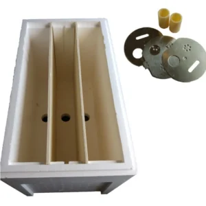 Avdelningsset till avläggarlåda 3×2 ramar, med mellanskivor, flusterskivor och flusterrör för Langstroth eller Dadant.