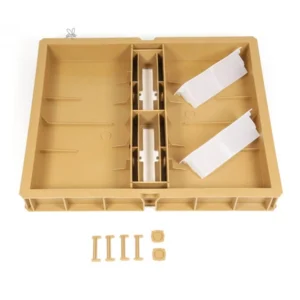 Foderlåda i plast från Nicot, 10 kg kapacitet, med tillbehör och plats för dubbel matning i Langstroth-kupor