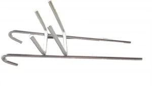 Liten hinkhållare i rostfritt stål för tömning av honung, med två stödarmar och krokfästen