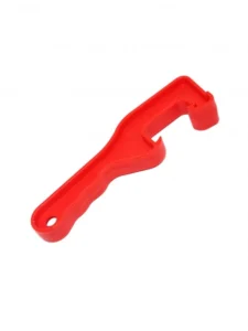 Verktyg för att enkelt öppna plastlock på honungshinkar och kärl