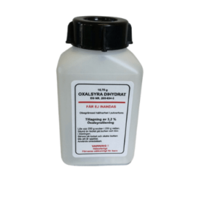 En burk med oxalsyra 18,75 g för behandling av upp till 15 bisamhällen mot varroakvalster.