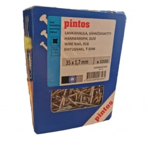 Elförsinkad räfflad spik 35 x 1,7 mm i förpackning med 1000 st.