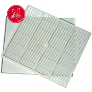 Varroainlägg i plast med löst galler, anpassat för att samla varroakvalster i botten av bikupan