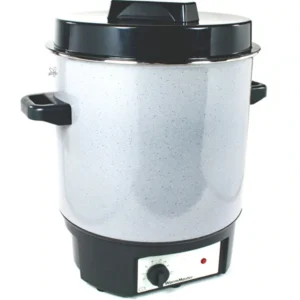 Emaljerad vaxgryta 27 L med termostatstyrd värmeslinga 1,8 kW och plastlock