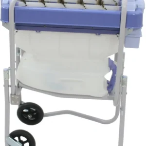 Batteridriven Bee Sweeper med hjul och borstar för snabb avborstning av bin från honungsramar.