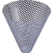 Kägla i rostfritt stål med perforerad design, anpassad för 45 cm sil.