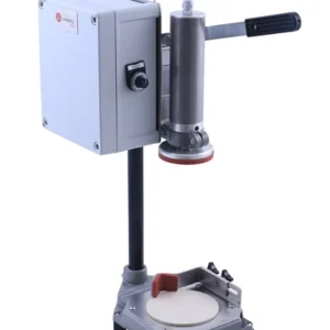 Manuell lockpåskruvare i metall med handtag och hållare för burkar, anpassad för twist-off- och skruvlock.