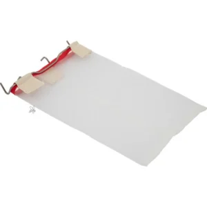 Silpåse med metallkrokar för slunga, används till avtäckningsvax eller vildbygge.