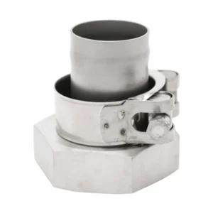 Rak slanganslutning i rostfritt stål 1½” BS med kopplingsmutter, perfekt för tankar och tappmaskiner.