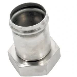 Rak slanganslutning i rostfritt stål 1½” BS för 2” slang, idealisk för tankar, pumpar och tappmaskiner inom biodling.