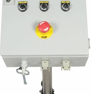 Swienty styrningsenhet 0,75 kW till Fritz AC-slunga, med digital display, reglage och nödstopp.