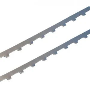 V-list i metall, 380 mm lång, med spår för 9 ramar. Monteras på rambärarlist i bikupa. Pris per par.